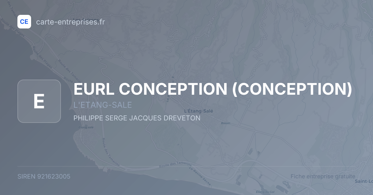 EURL CONCEPTION (CONCEPTION) — 921623005 — fiche entreprise