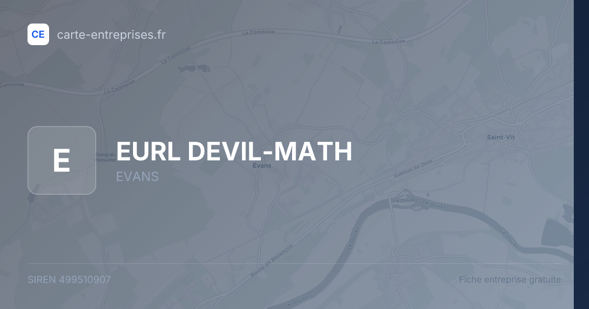 EURL DEVIL-MATH — 499510907 — fiche entreprise