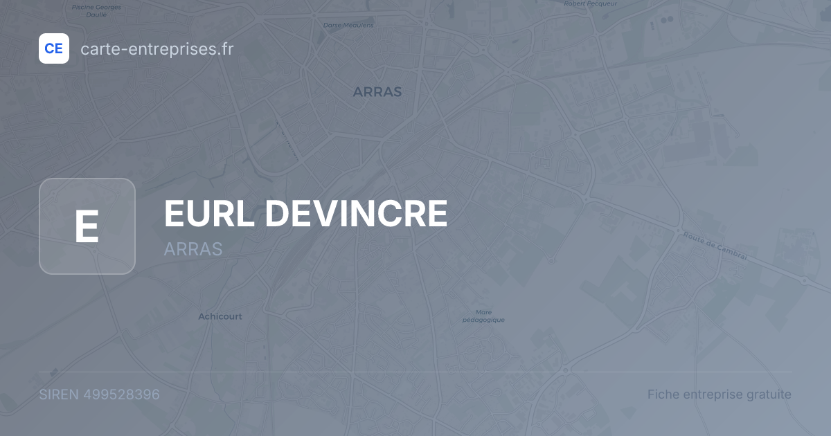 EURL DEVINCRE — 499528396 — fiche entreprise