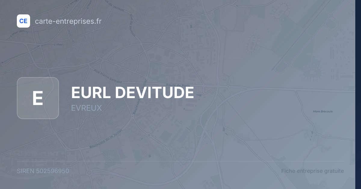 EURL DEVITUDE — 502596950 — fiche entreprise