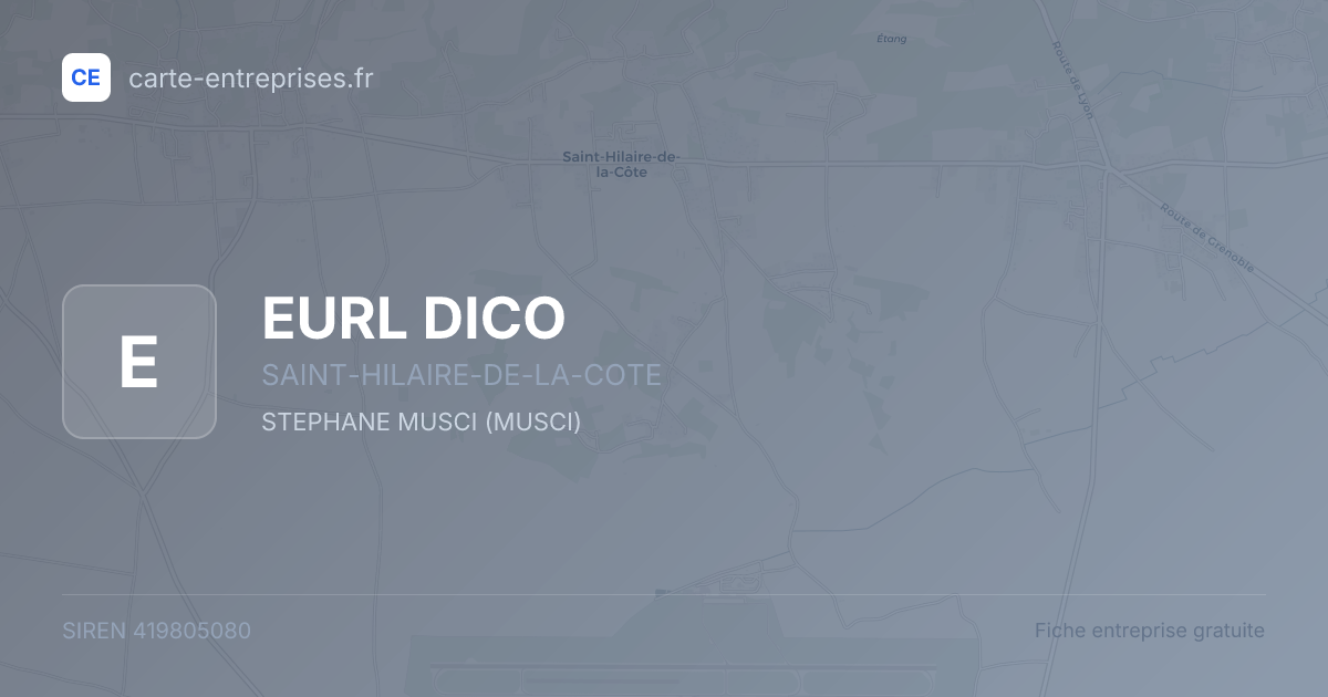 EURL DICO — 419805080 — fiche entreprise