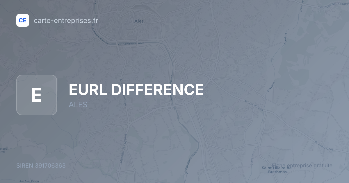 EURL DIFFERENCE — 391706363 — fiche entreprise