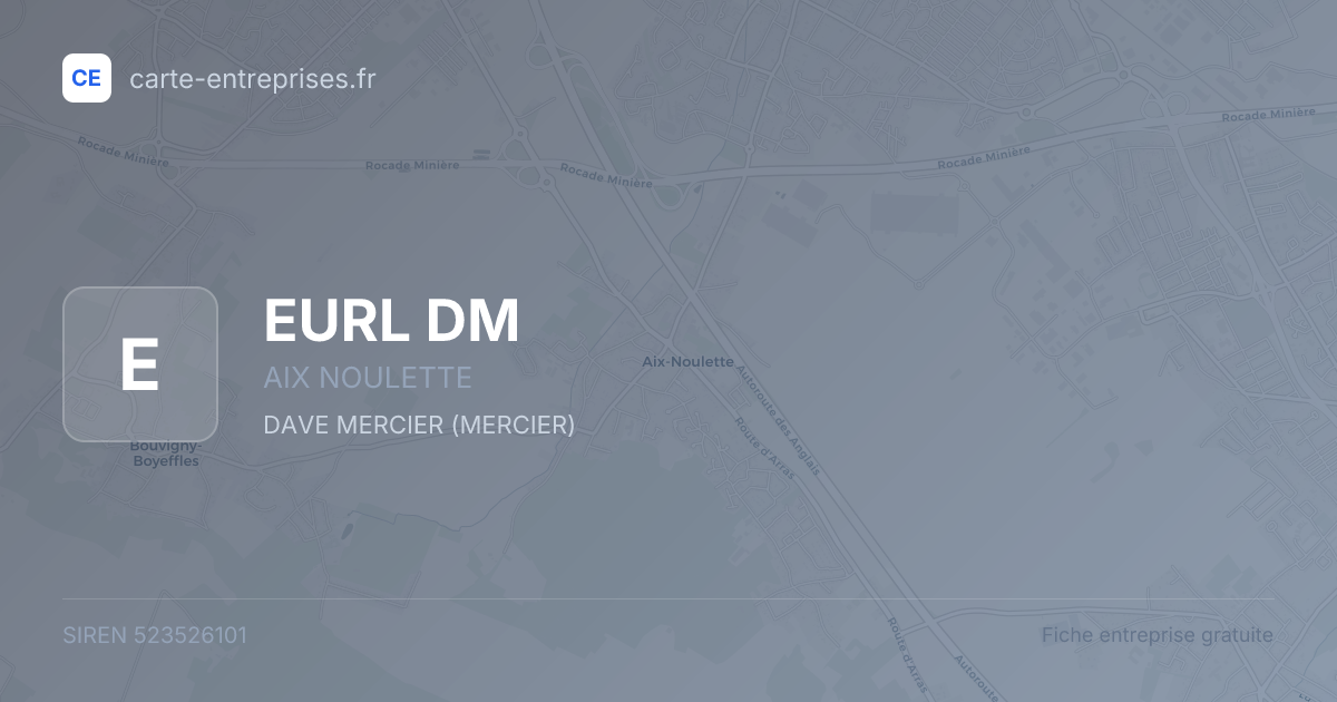 EURL DM — 523526101 — fiche entreprise