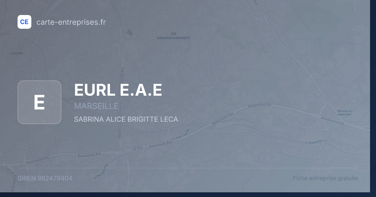 EURL E.A.E — 982479404 — fiche entreprise