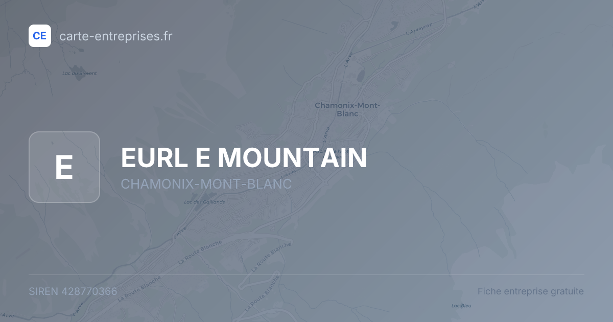 EURL E MOUNTAIN — 428770366 — fiche entreprise