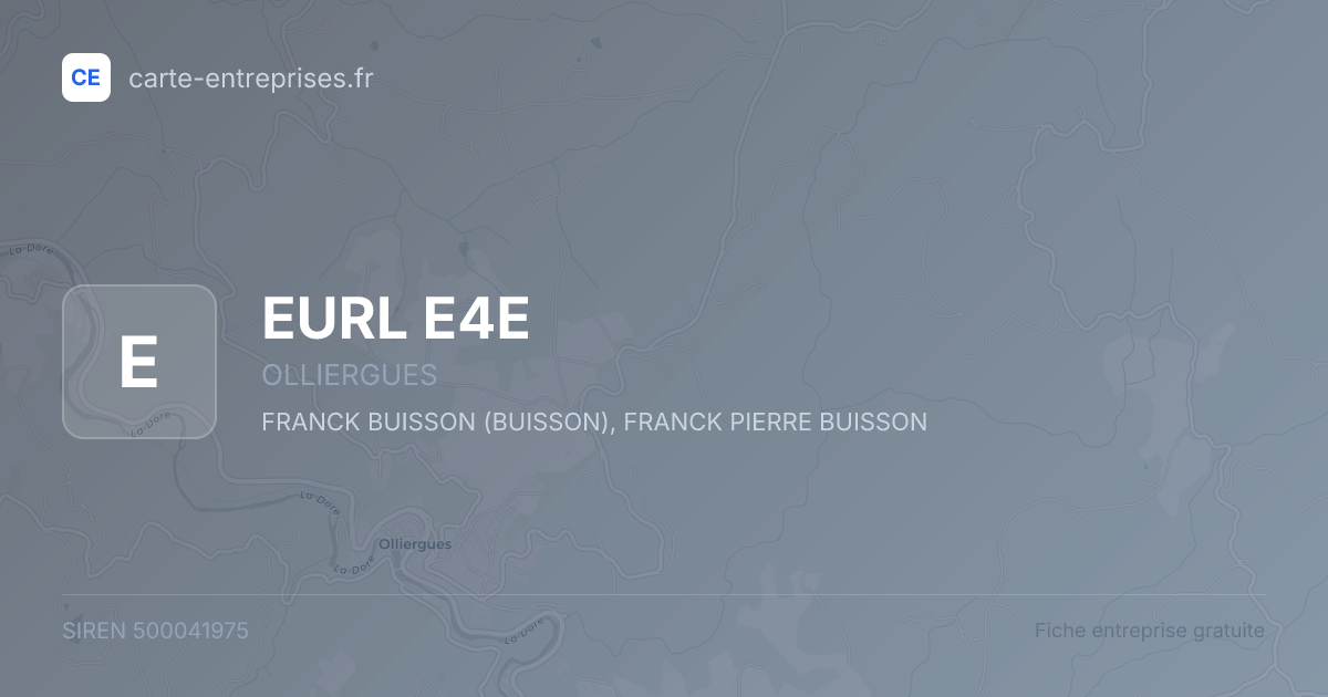 EURL E4E — 500041975 — fiche entreprise