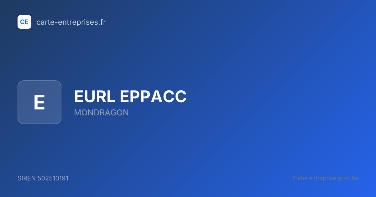 EURL EPPACC — 502510191 — fiche entreprise