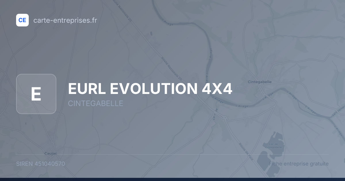 EURL EVOLUTION 4X4 — 451040570 — fiche entreprise