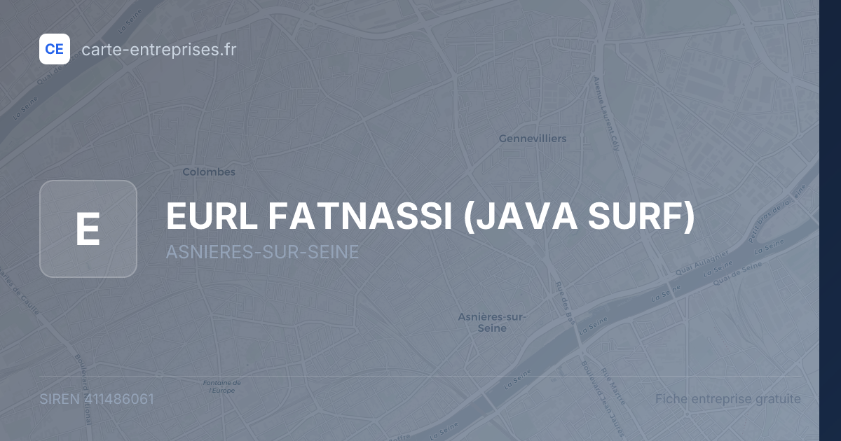 EURL FATNASSI (JAVA SURF) — 411486061 — fiche entreprise