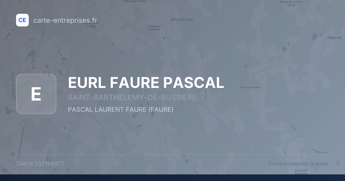 EURL FAURE PASCAL — 533168977 — fiche entreprise