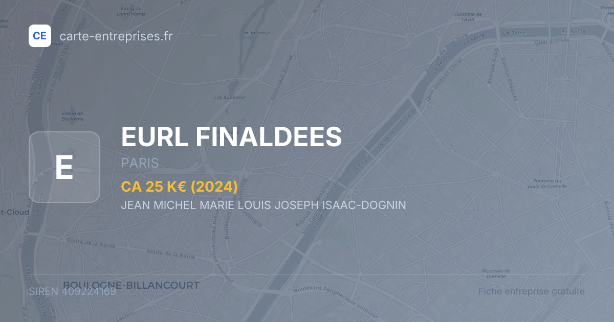 EURL FINALDEES — 409224169 — fiche entreprise