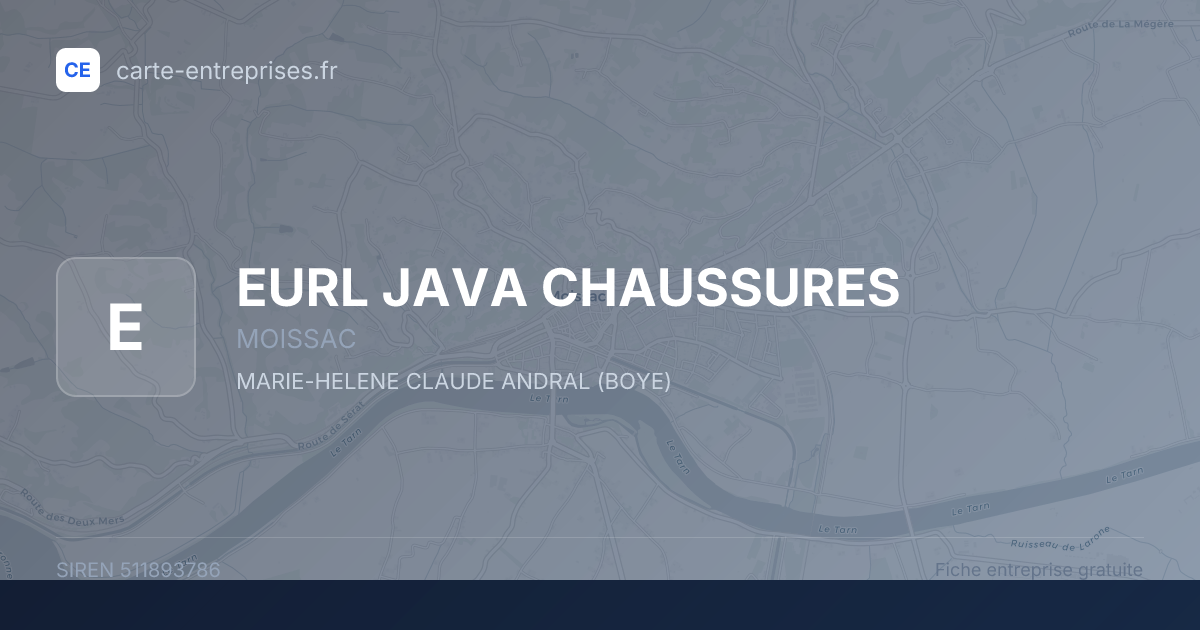 EURL JAVA CHAUSSURES — 511893786 — fiche entreprise