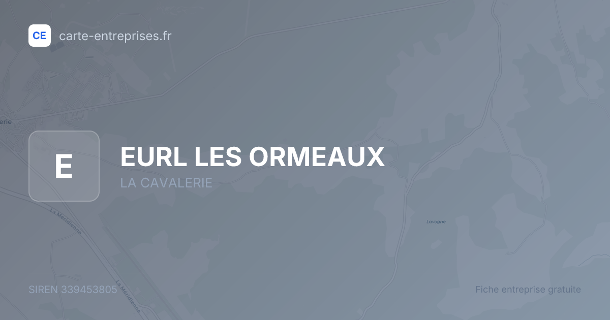 EURL LES ORMEAUX — 339453805 — fiche entreprise