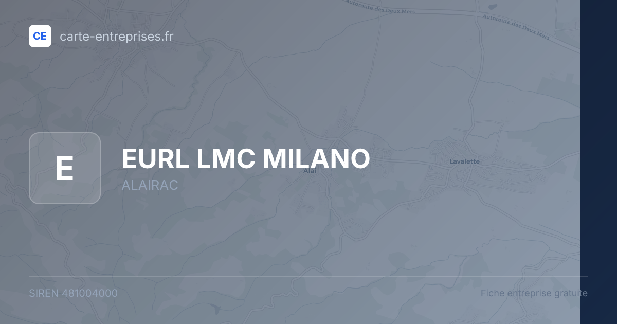 EURL LMC MILANO — 481004000 — fiche entreprise