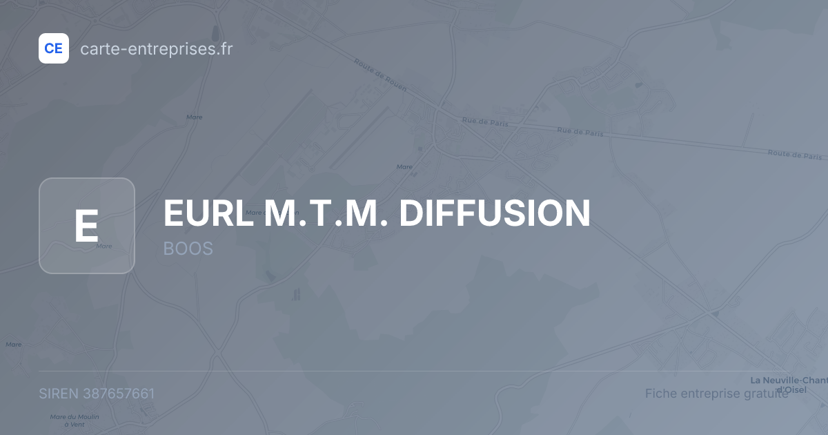 EURL M.T.M. DIFFUSION — 387657661 — fiche entreprise