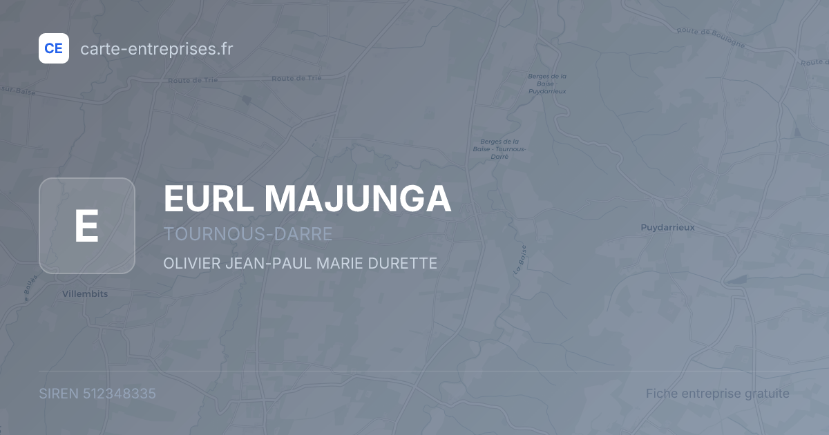 EURL MAJUNGA — 512348335 — fiche entreprise