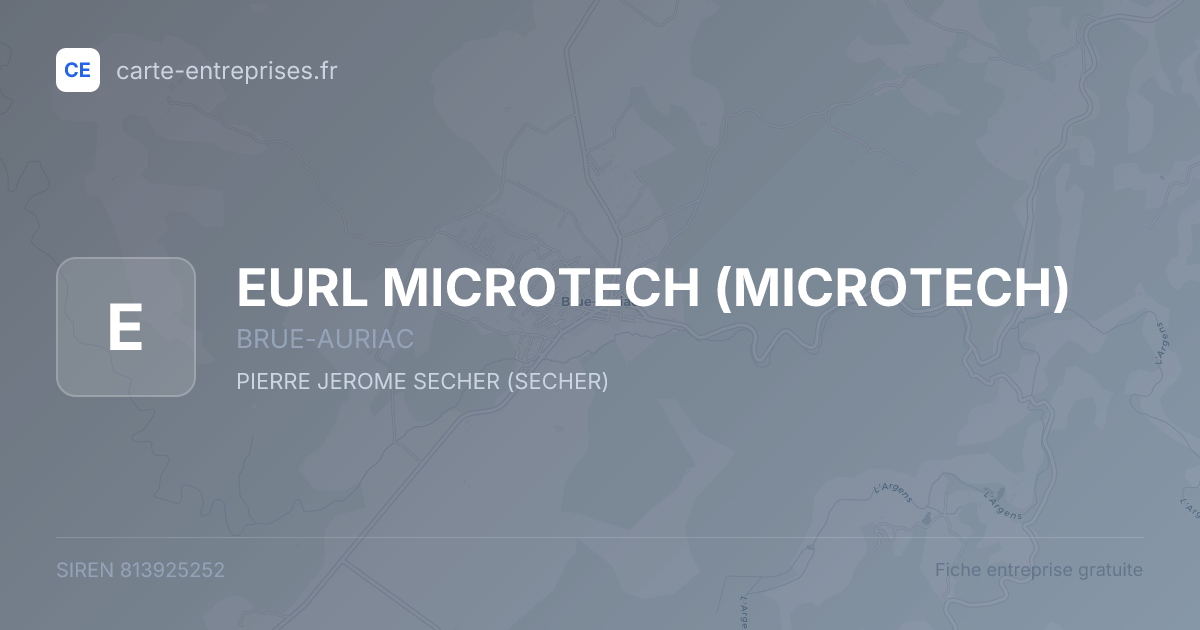 EURL MICROTECH (MICROTECH) — 813925252 — fiche entreprise