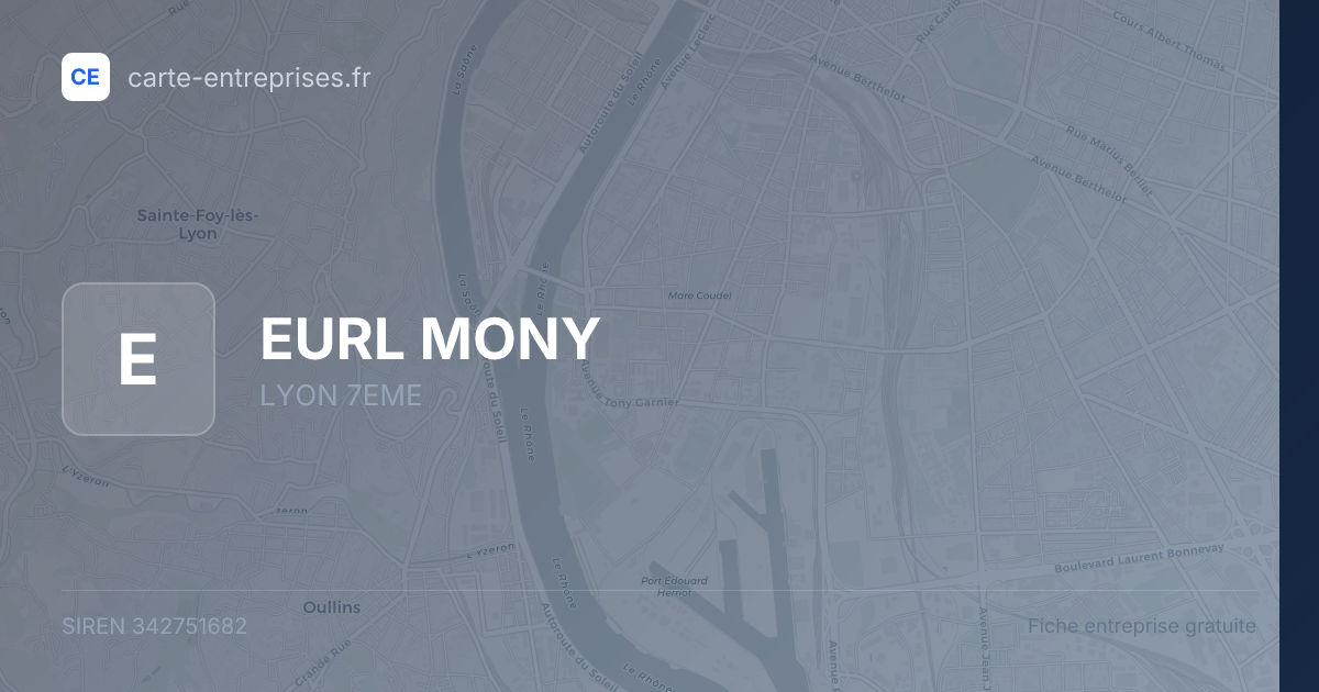 EURL MONY — 342751682 — fiche entreprise