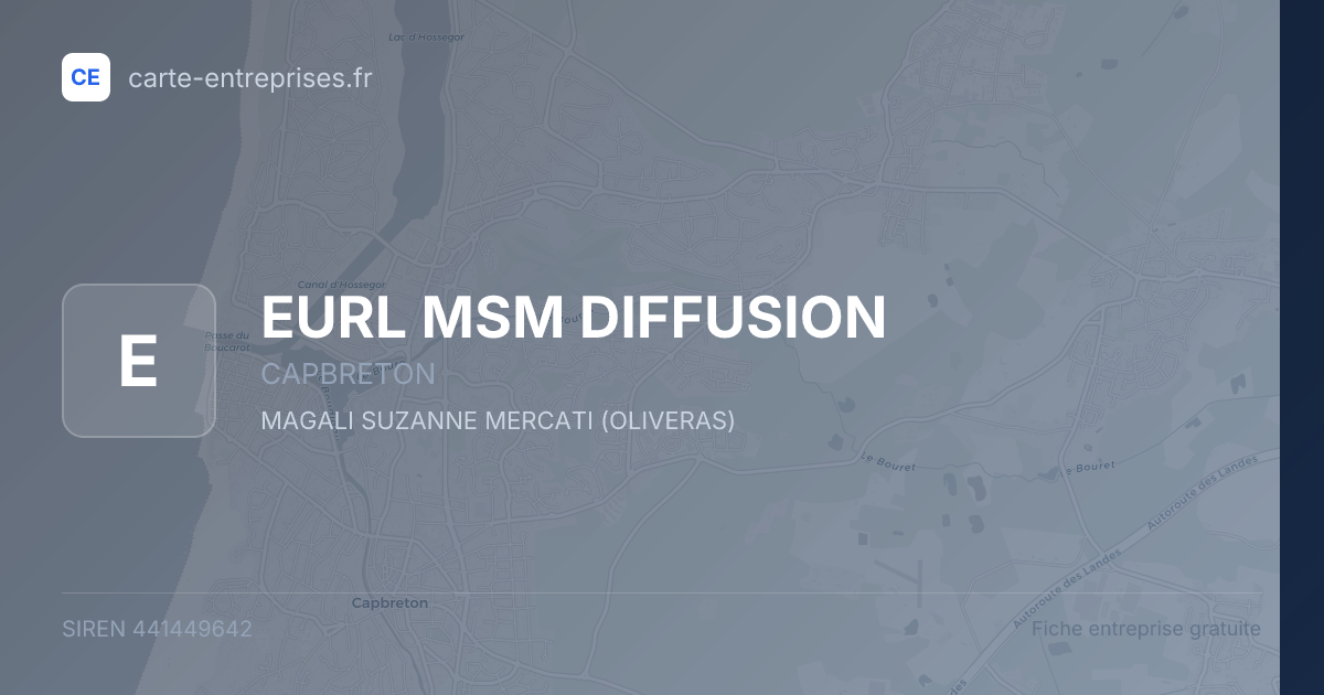 EURL MSM DIFFUSION — 441449642 — fiche entreprise