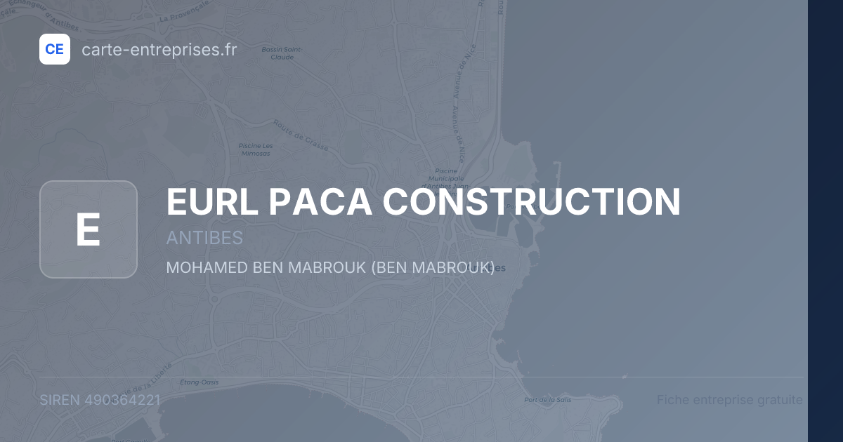 EURL PACA CONSTRUCTION — 490364221 — fiche entreprise