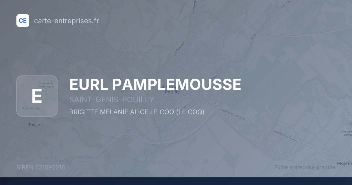 EURL PAMPLEMOUSSE — 521892216 — fiche entreprise