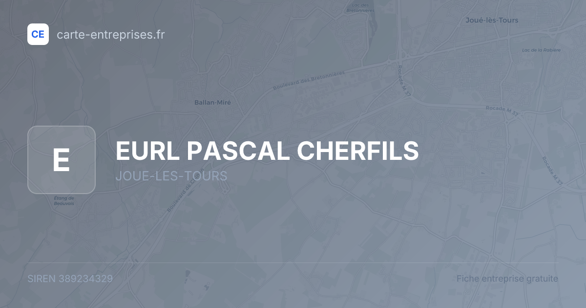 EURL PASCAL CHERFILS — 389234329 — fiche entreprise