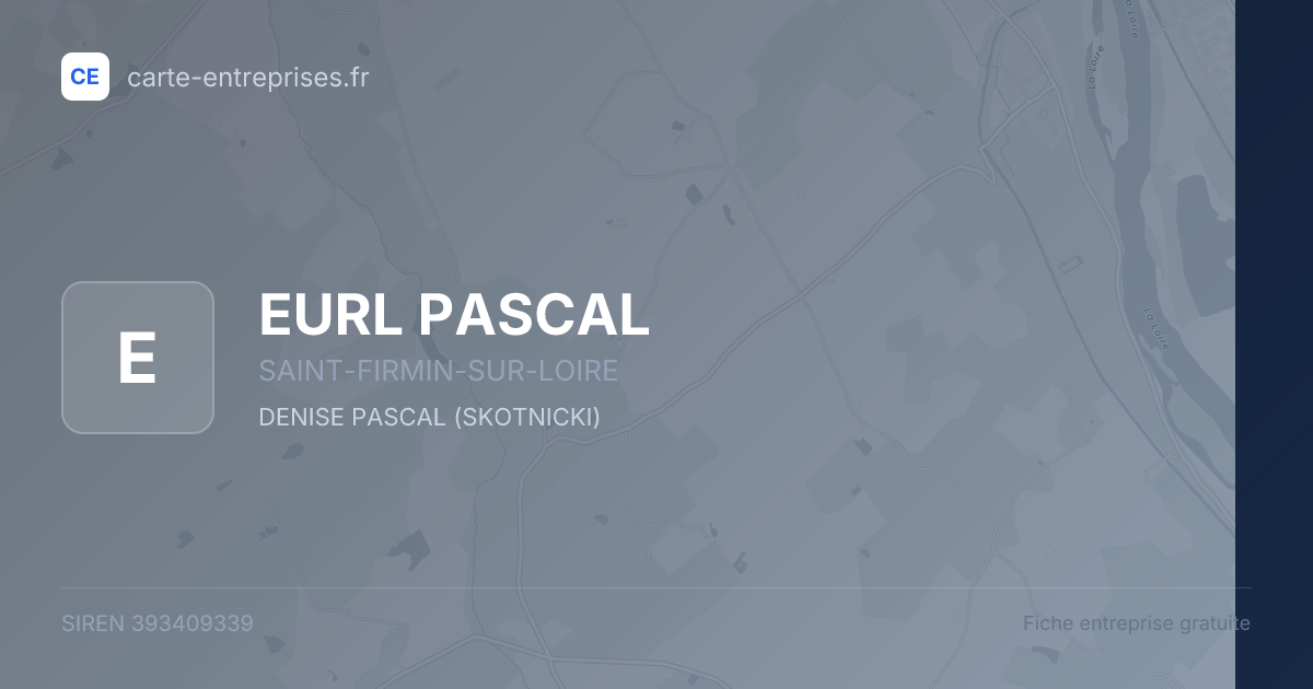EURL PASCAL — 393409339 — fiche entreprise