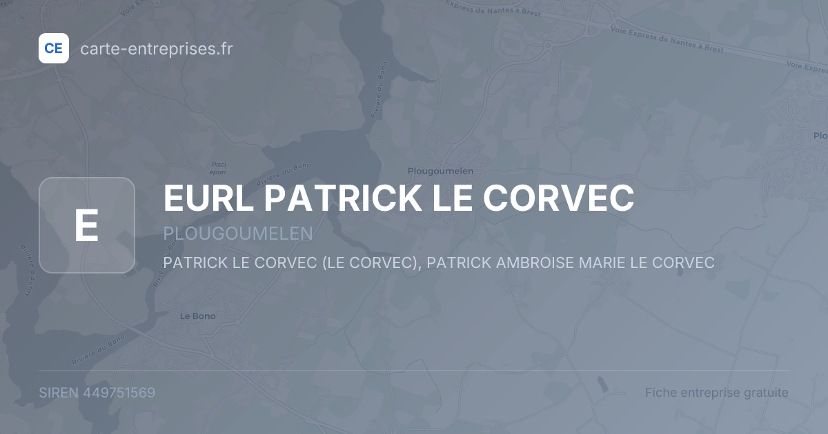 EURL PATRICK LE CORVEC — 449751569 — fiche entreprise