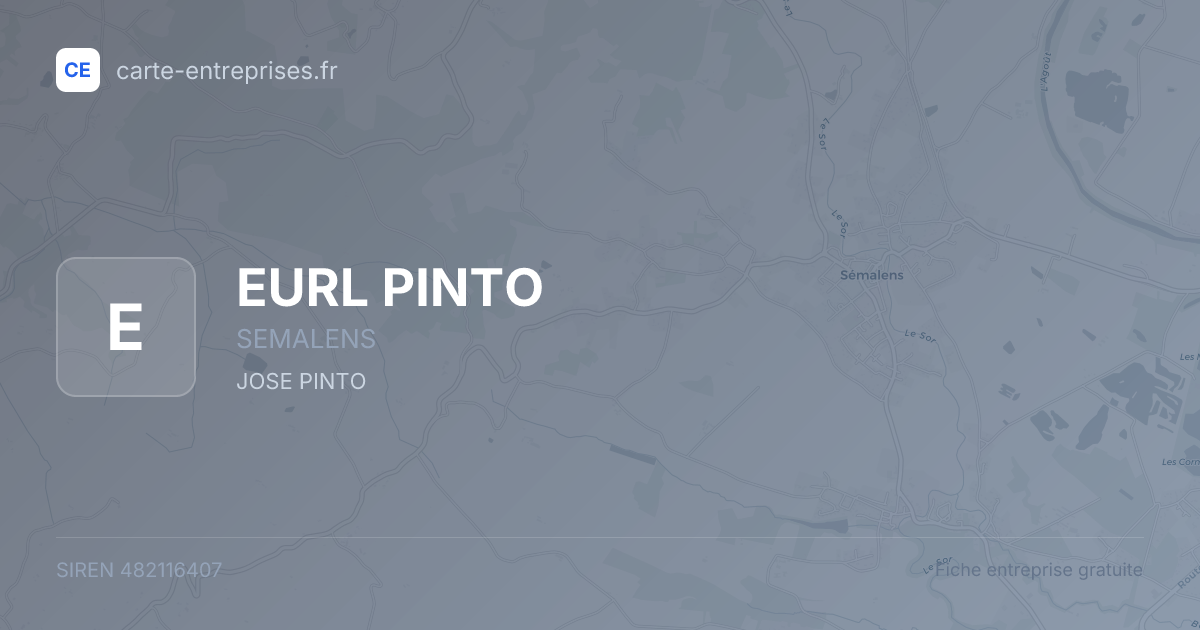 EURL PINTO — 482116407 — fiche entreprise