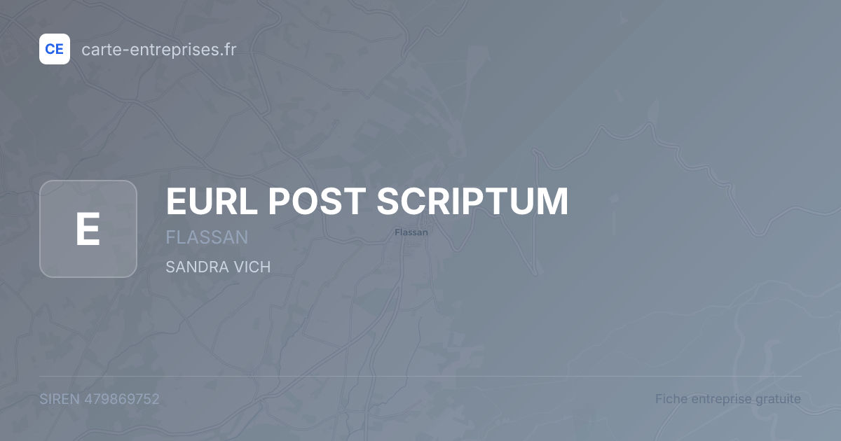 EURL POST SCRIPTUM — 479869752 — fiche entreprise