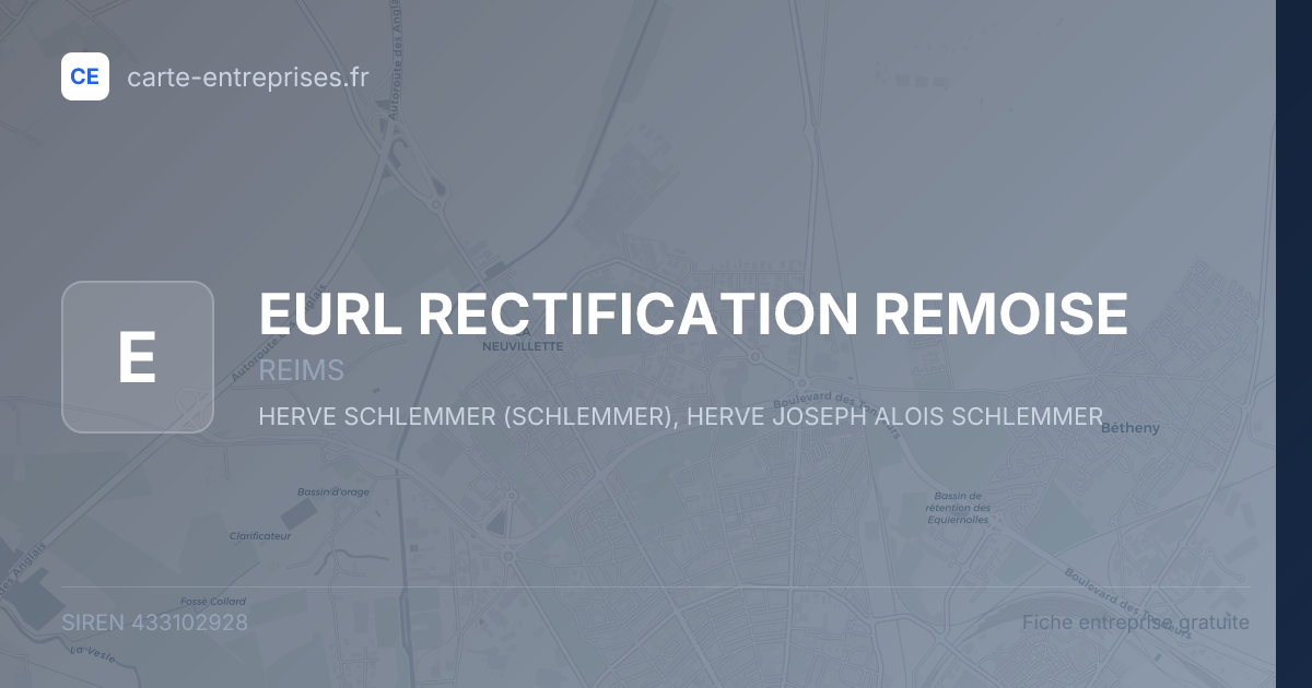 EURL RECTIFICATION REMOISE — 433102928 — fiche entreprise