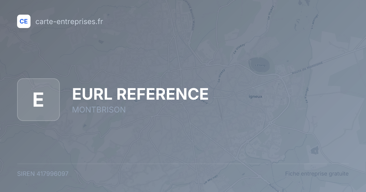 EURL REFERENCE — 417996097 — fiche entreprise