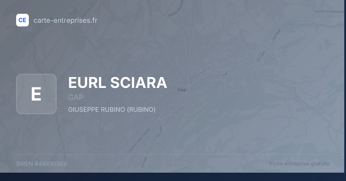 EURL SCIARA — 444830368 — fiche entreprise
