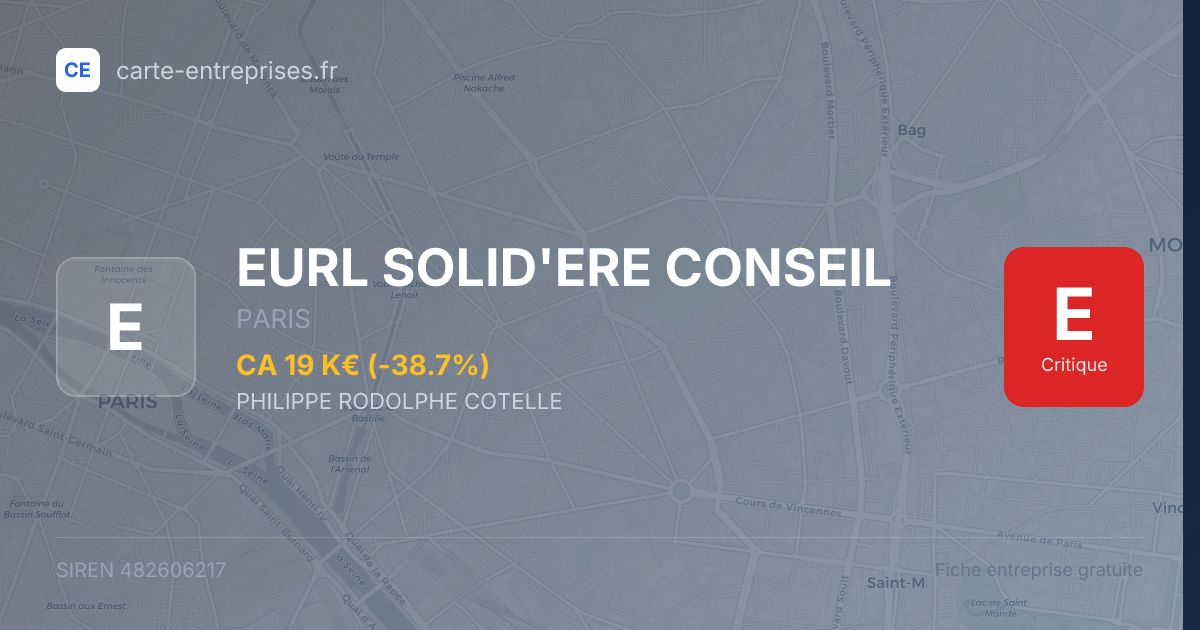 EURL SOLID'ERE CONSEIL — 482606217 — fiche entreprise