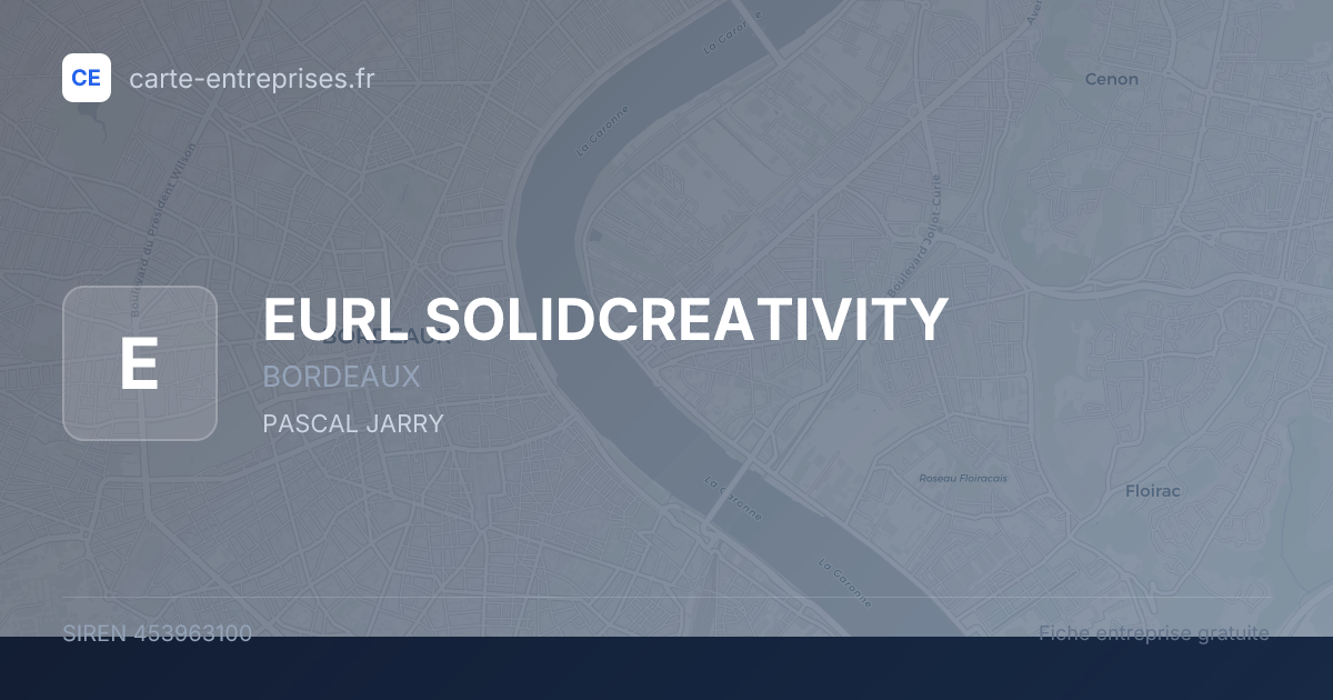 EURL SOLIDCREATIVITY — 453963100 — fiche entreprise
