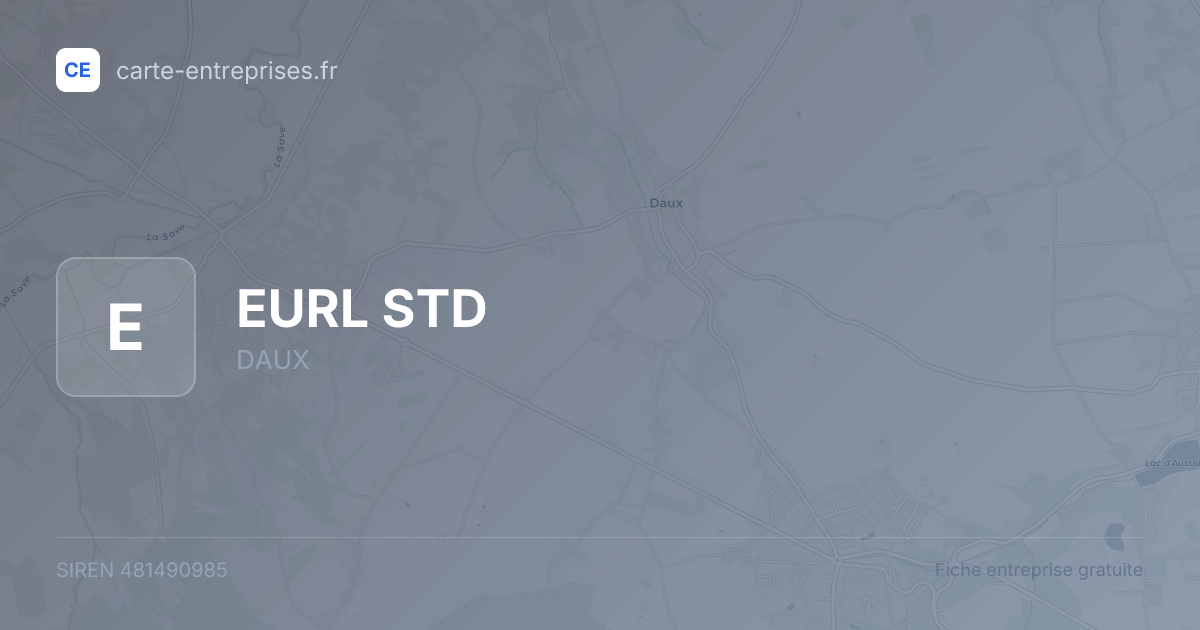 EURL STD — 481490985 — fiche entreprise