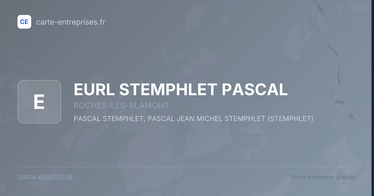 EURL STEMPHLET PASCAL — 450005954 — fiche entreprise
