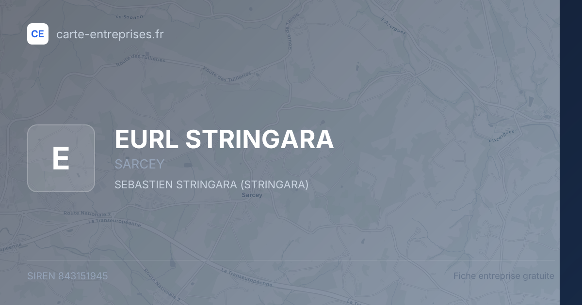 EURL STRINGARA — 843151945 — fiche entreprise