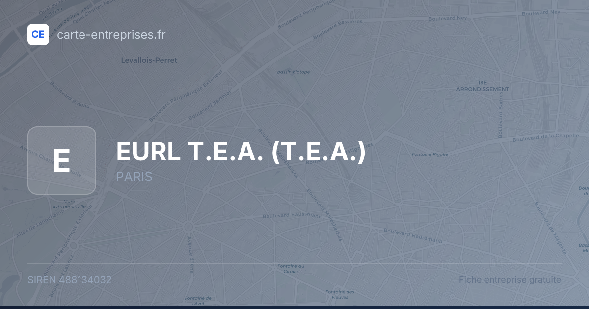 EURL T.E.A. (T.E.A.) — 488134032 — fiche entreprise