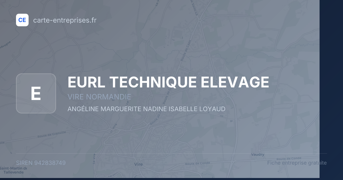EURL TECHNIQUE ELEVAGE — 942838749 — fiche entreprise