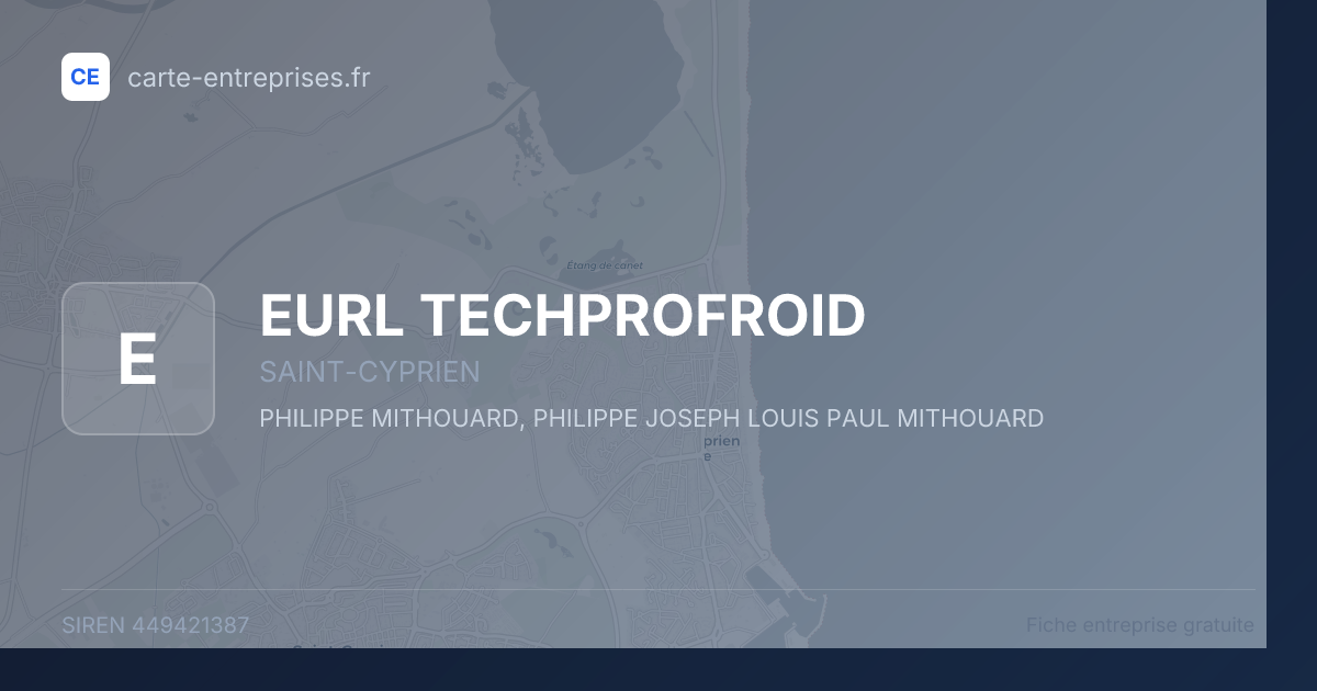 EURL TECHPROFROID — 449421387 — fiche entreprise