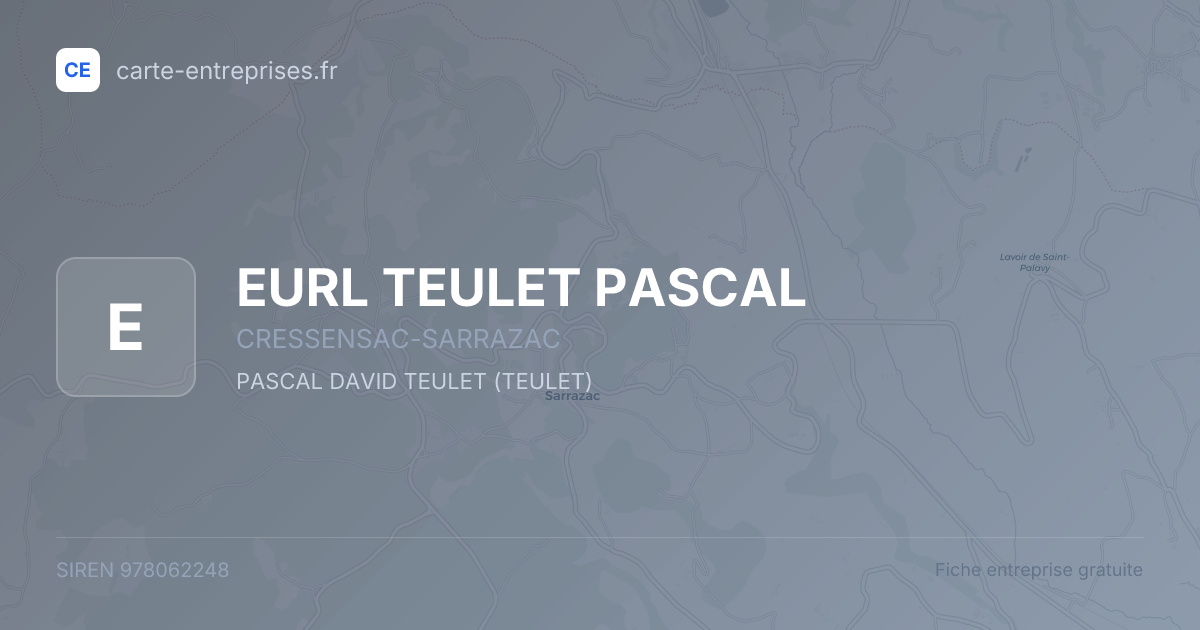 EURL TEULET PASCAL — 978062248 — fiche entreprise
