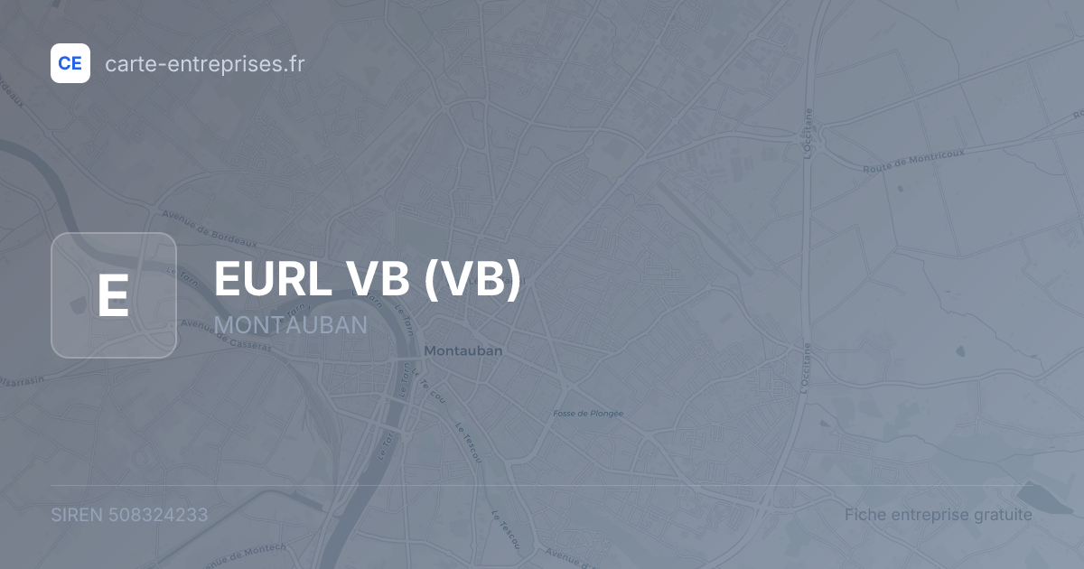 EURL VB (VB) — 508324233 — fiche entreprise