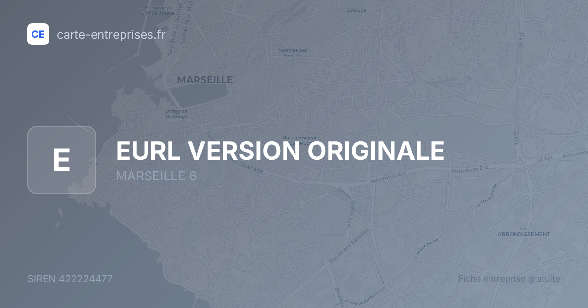 EURL VERSION ORIGINALE — 422224477 — fiche entreprise