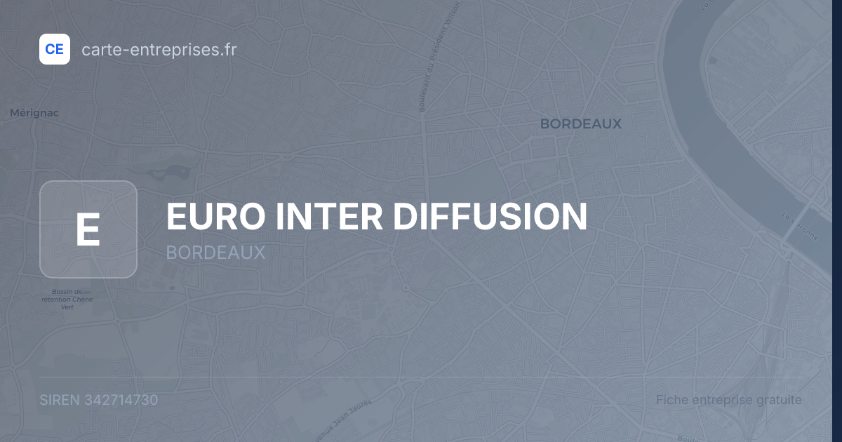 EURO INTER DIFFUSION — 342714730 — fiche entreprise
