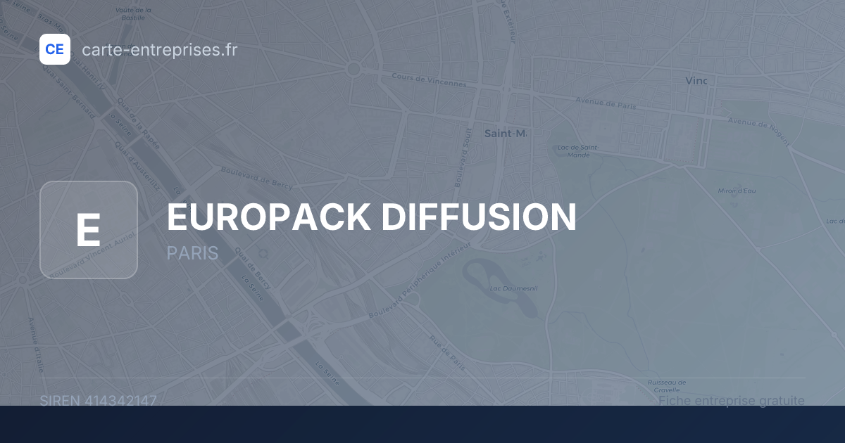 EUROPACK DIFFUSION — 414342147 — fiche entreprise