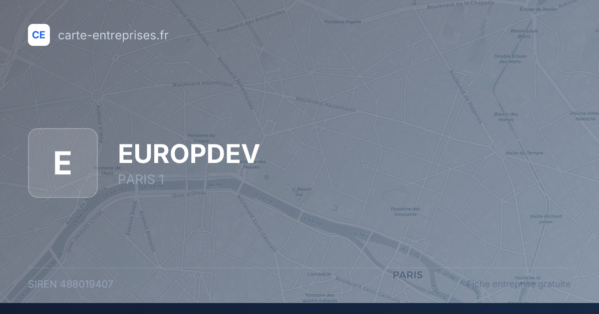 EUROPDEV — 488019407 — fiche entreprise