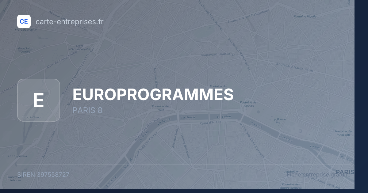 EUROPROGRAMMES — 397558727 — fiche entreprise