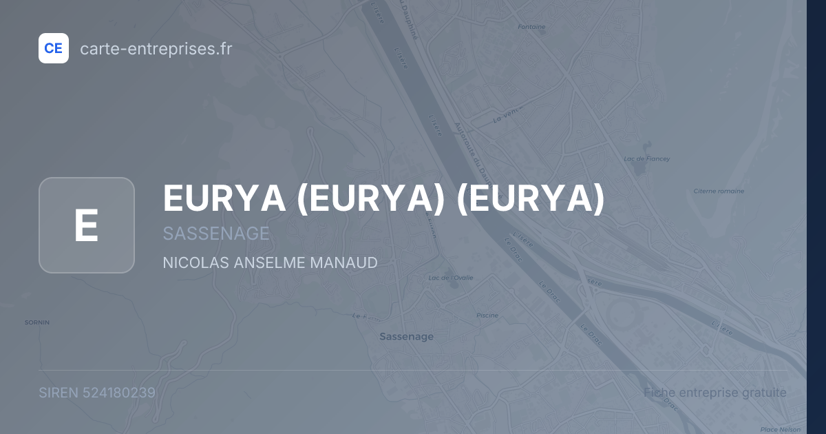 EURYA (EURYA) (EURYA) — 524180239 — fiche entreprise