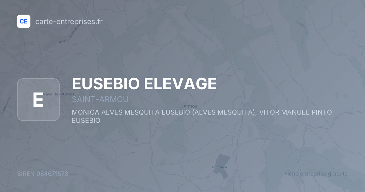 EUSEBIO ELEVAGE — 984671578 — fiche entreprise